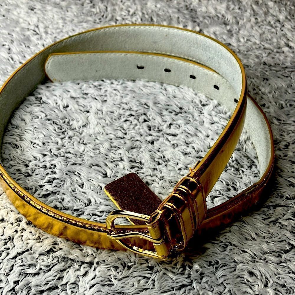 Genuine GOLD Leather Belt Sz M